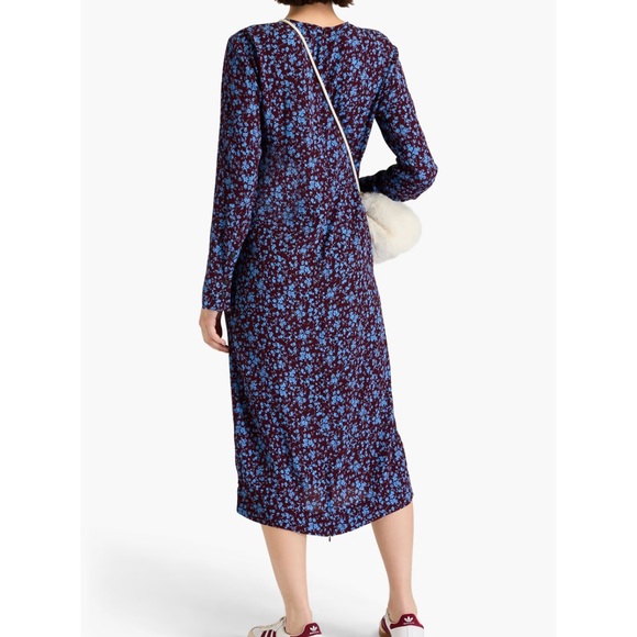 NWT Ganni floral crepe midi dress - Picture 3 of 8